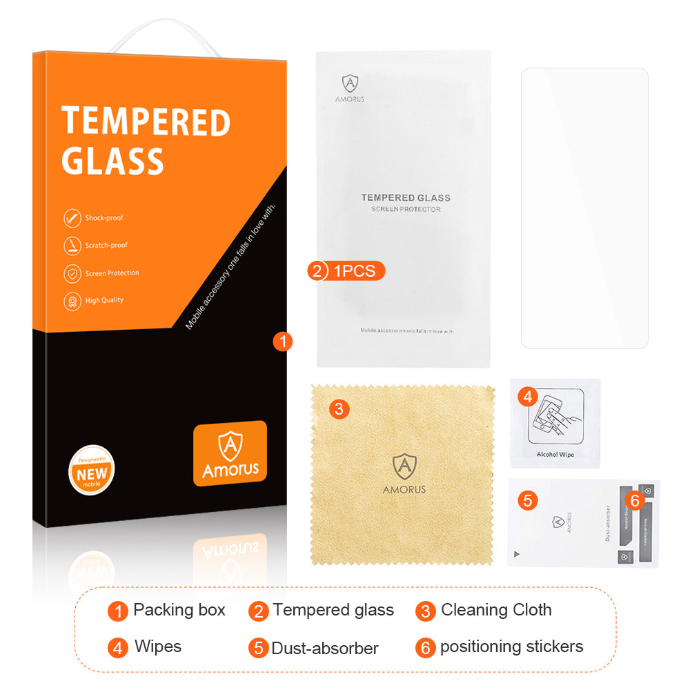 AMORUS For Xiaomi Redmi Note 13 5G Anti-explosion Screen Protector 2.5D Ultra Clear Film