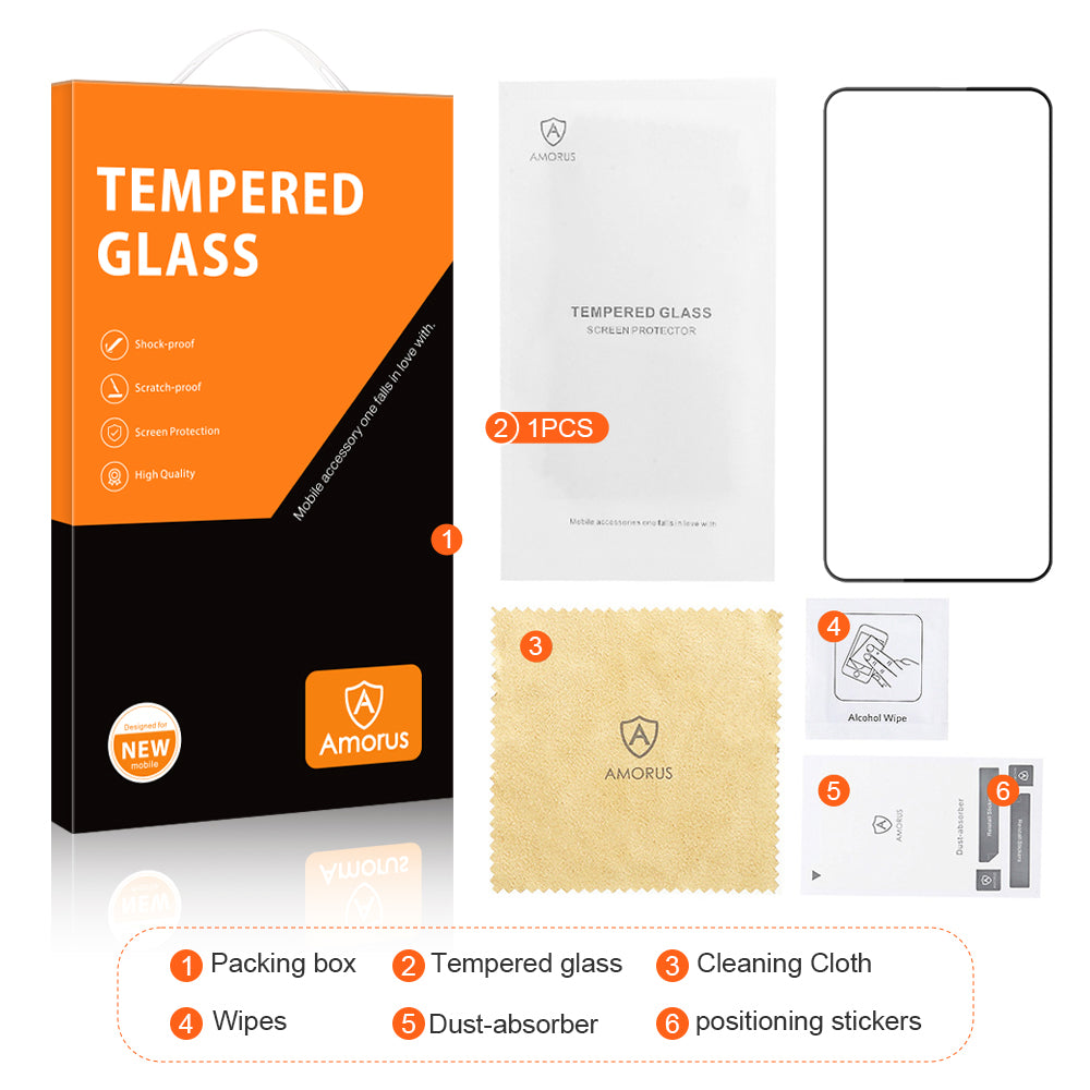 AMORUS For Xiaomi Redmi Note 13 4G Screen Protector Secondary Hardening Full Glue Film - Black