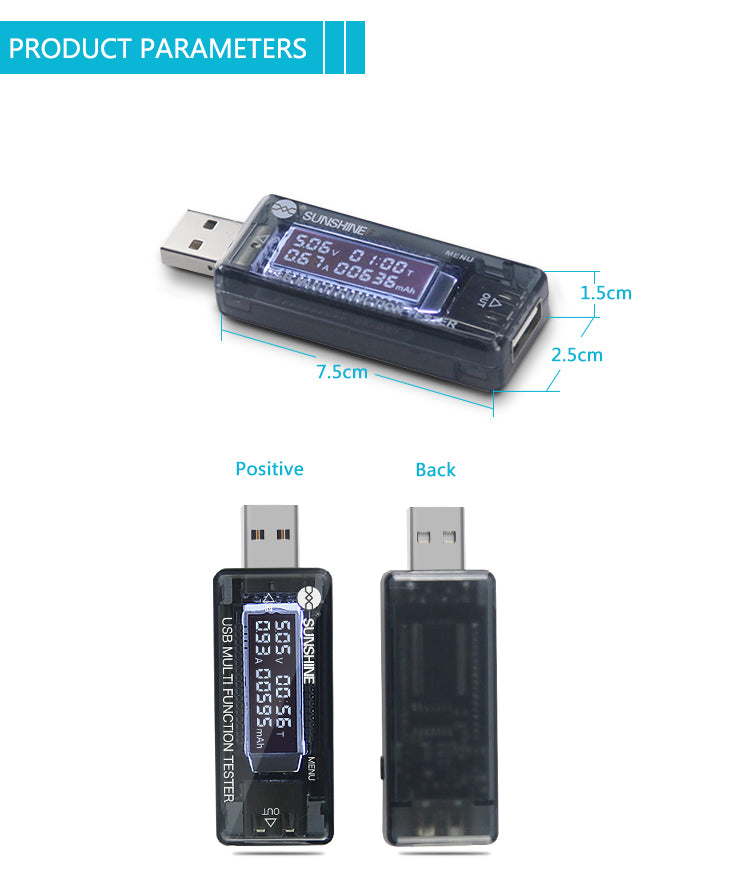 Uniqkart SS-302A USB Intelligent Digital Display Detector (QC4.0)