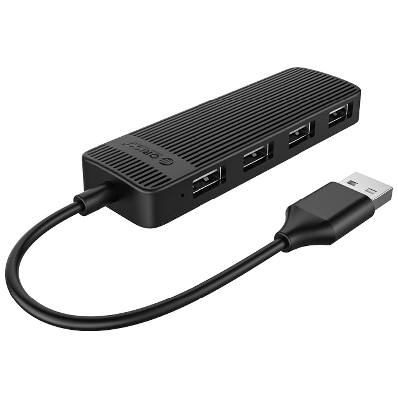 Uniqkart FL02 Multi-Port USB2.0 Hub Mini Portable Mini USB Adapter High-speed Sync Converter for Laptops - Black