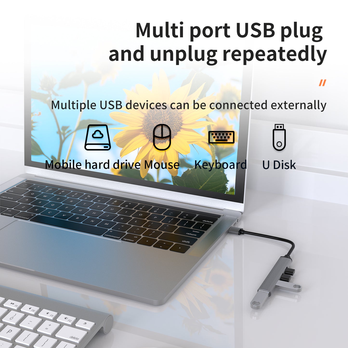 U4-A 4 in 1 USB Hub 3x USB 2.0 + 1x USB 3.0 Adapter 5Gbps High Speed Splitter
