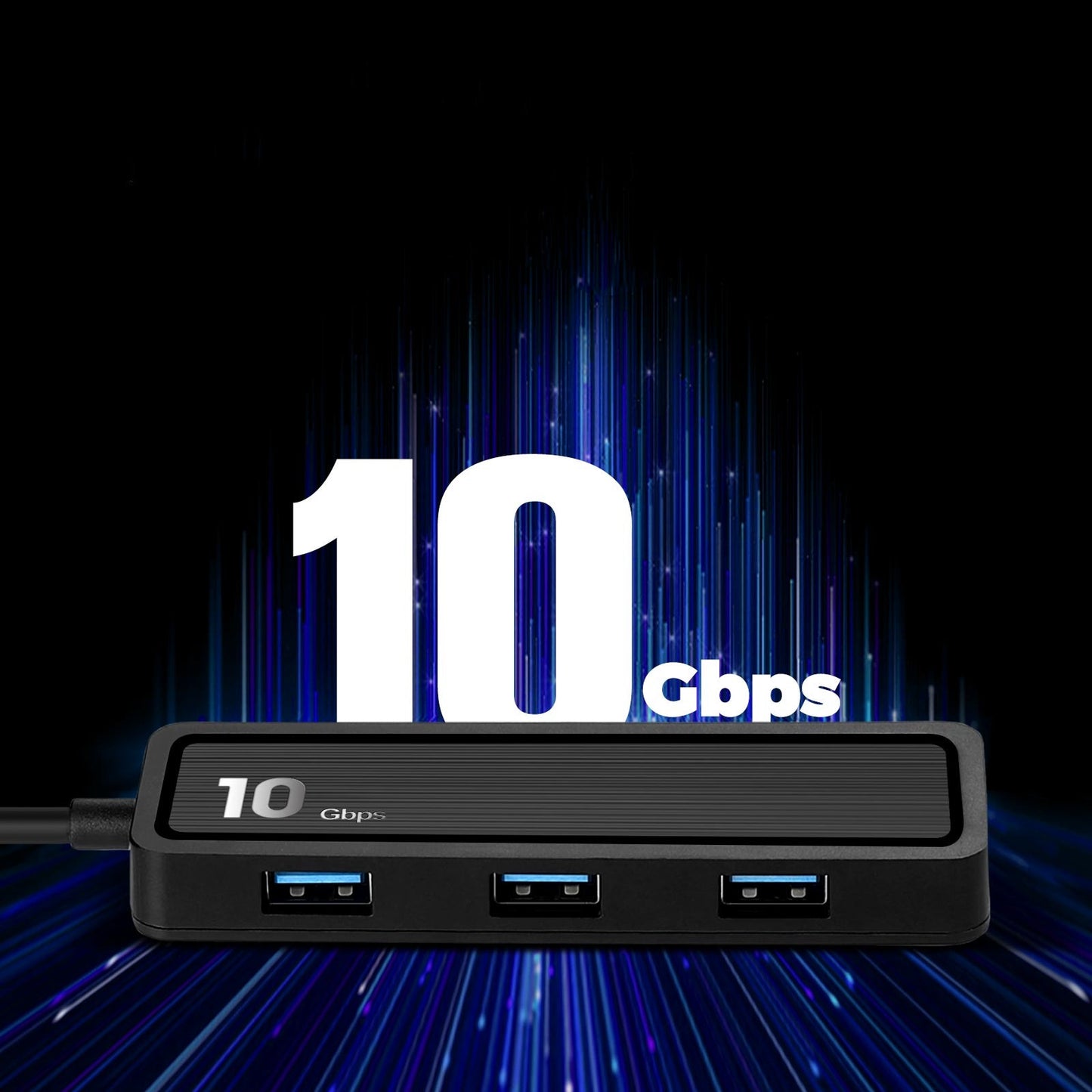 HU-002 USB Hub 6-Port Adapter 10Gbps High Speed Transfer with 4xUSB 3.2 Ports and 2 Card Reader Slots for Computers