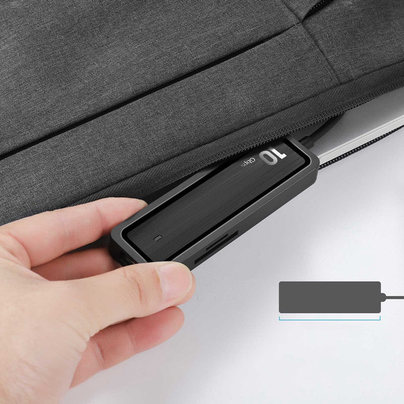 HU-002 Type C Hub Adapter 10Gbps High Speed Transmission Converter to 4xUSB 3.2 Ports and 2 Card Reader Slots Suitable for Computers Laptops