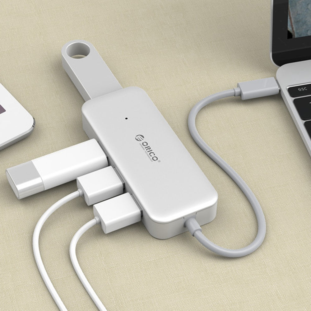 Uniqkart TC4U-U3 Type-C to USB-A Hub 4-Ports USB3.0 Hub Adapter 5Gbps High-Speed Transmission Converter with OTG Function