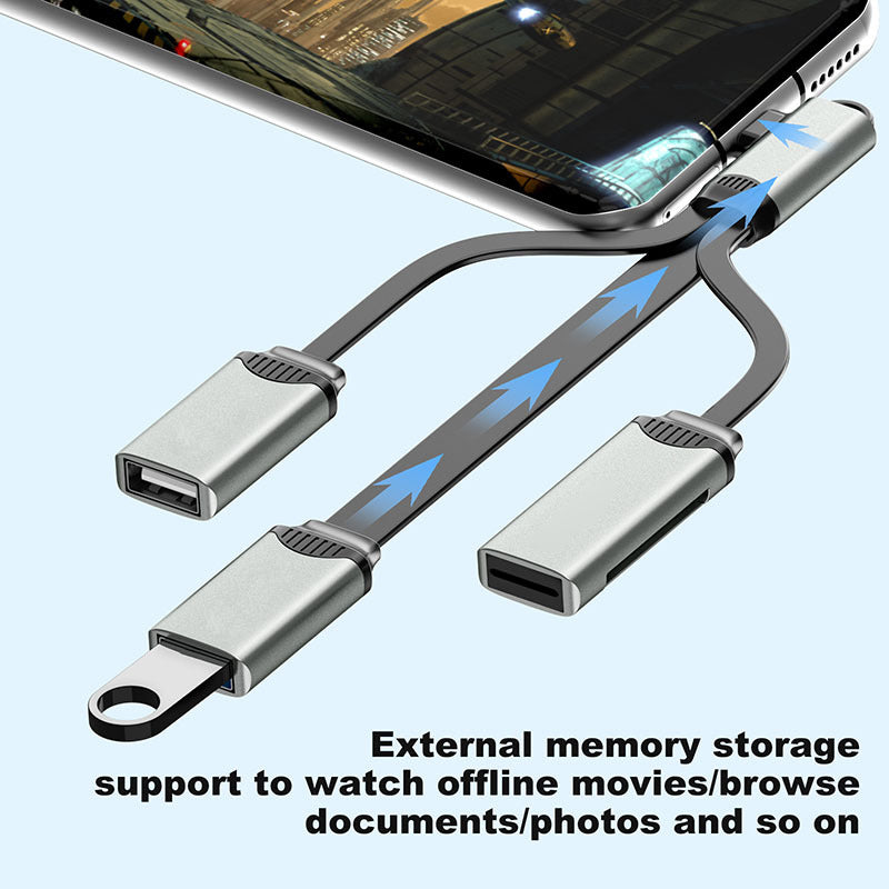 WH06 Multifunctional 4-in-1 Docking Station Portable USB 3.0 Hub Splitter for Laptop / Tablet / Mobile Phone / PC