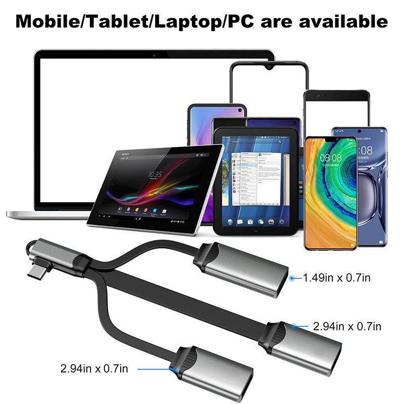 WH06 Multifunctional 4-in-1 Docking Station Portable USB 3.0 Hub Splitter for Laptop / Tablet / Mobile Phone / PC