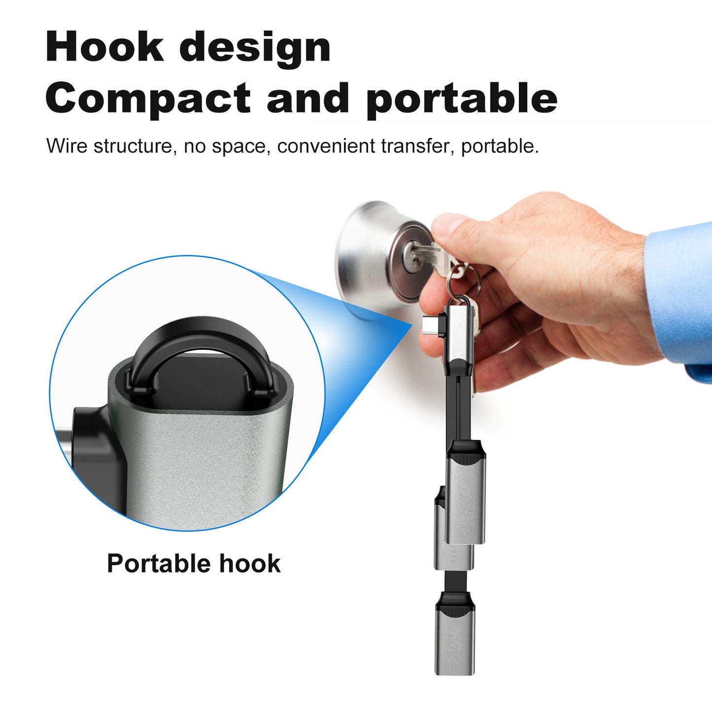 WH06 Multifunctional 4-in-1 Docking Station Portable USB 3.0 Hub Splitter for Laptop / Tablet / Mobile Phone / PC