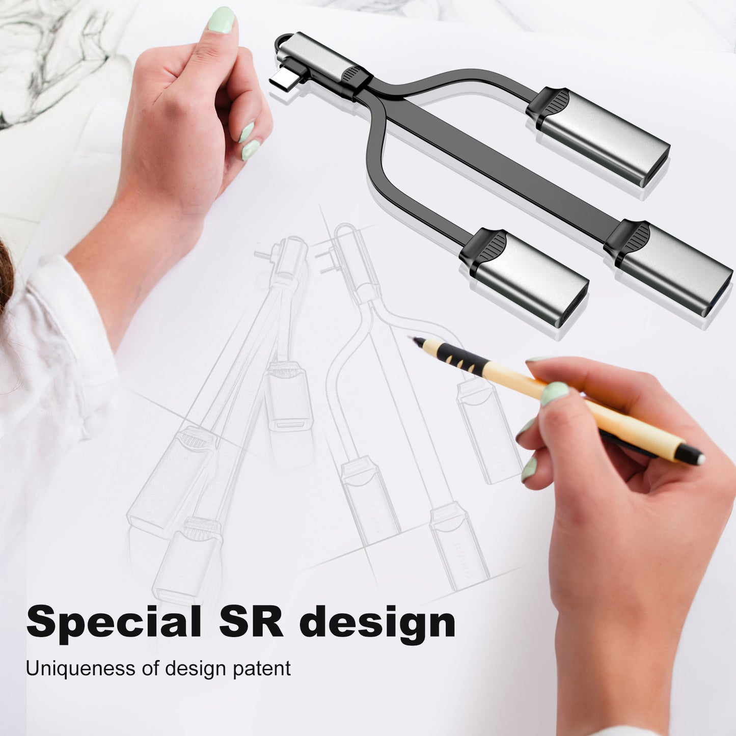 WH06 Multifunctional 4-in-1 Docking Station Portable USB 3.0 Hub Splitter for Laptop / Tablet / Mobile Phone / PC