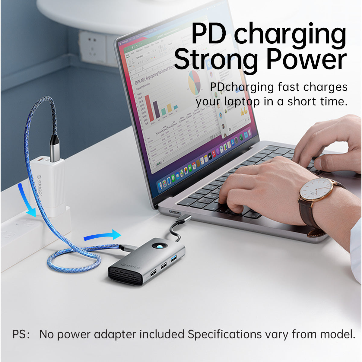 Uniqkart PW11-5P 5 in 1 Docking Station 4K Video PD 60W Charging Multifunctional Type-C Hub - Dark Grey