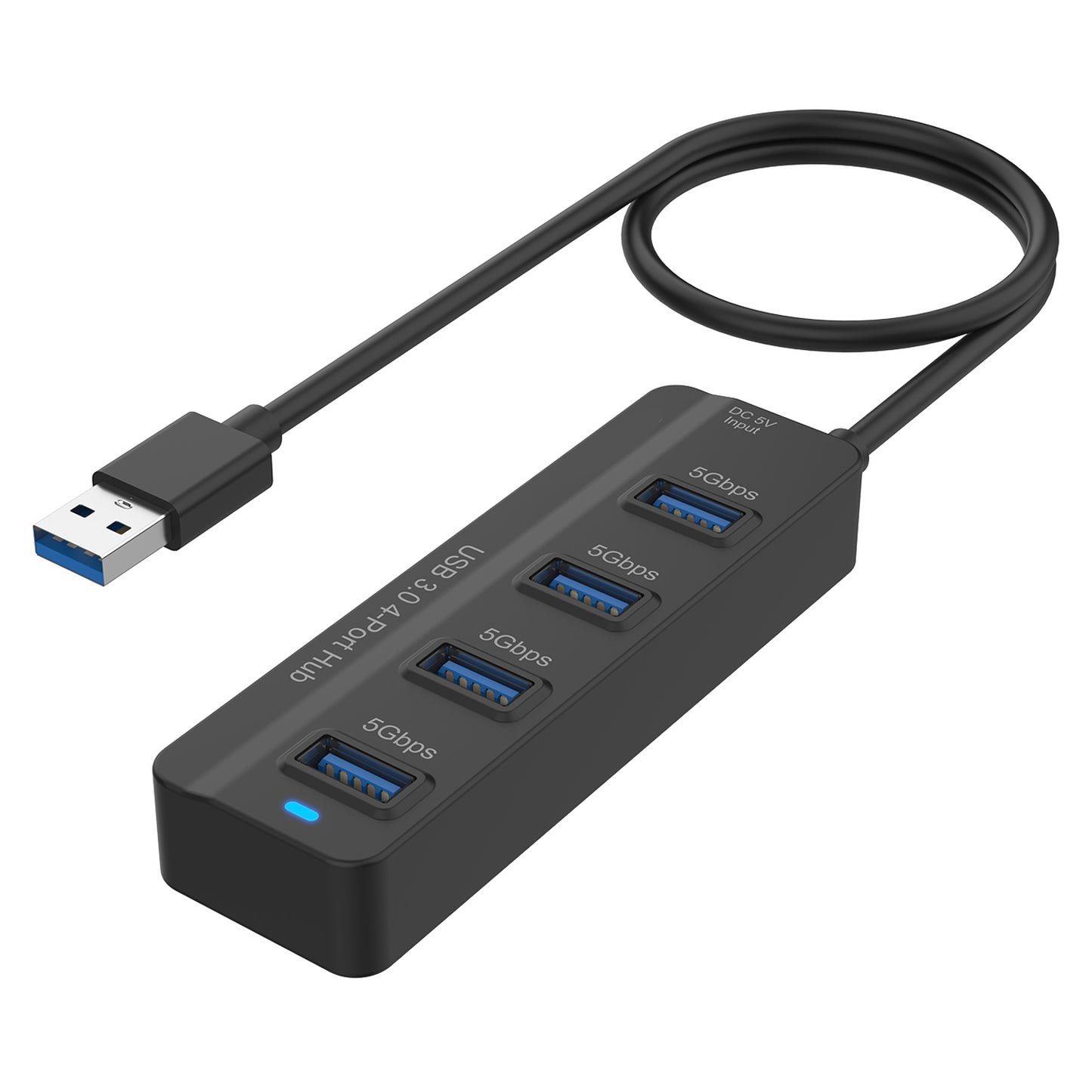 Uniqkart 5305 4-in-1 USB 3.0 4 Ports HUB USB 3.2 Gen1 Splitter Docking Station Support 5Gbps Transmission