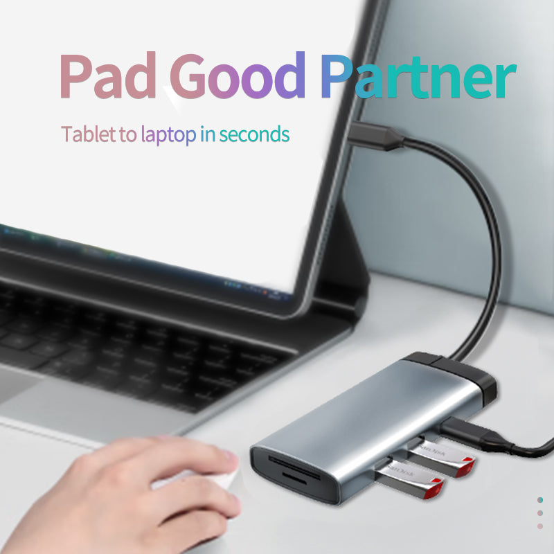 BS7A Mini USB-C Hub Converter Type-C to PD+USB3.0+USB2.0+HD+USB-C2.0+SD+TF 7-in-1 Docking Station