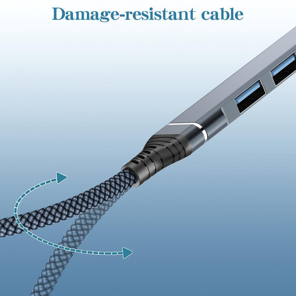 4-in-1 USB to USB2.0x3 + USB3.0 USB Hub Aluminum Alloy Laptop Computer Adapter