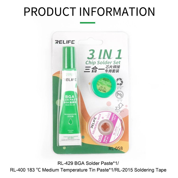 Relife RL-058 3 in 1 Chip Welding Equipments Solder Set