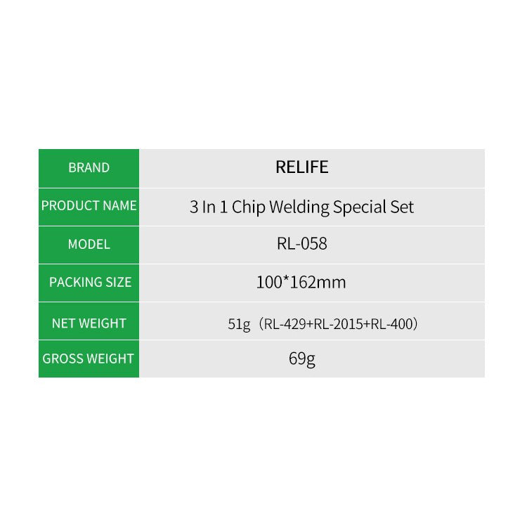Relife RL-058 3 in 1 Chip Welding Equipments Solder Set