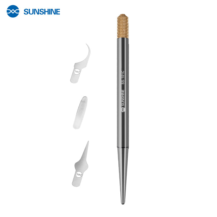 SUNSHINE SS-101C Mobile Phone Chip Repair Kit Aluminum Alloy Handle with Scraper Sickle Blade