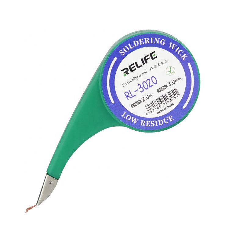 RELIFE Solder Wick Copper Wire Tool Remove Solder Repair Tool for Mobile Phone - Size: 3.0mm x 2.0m