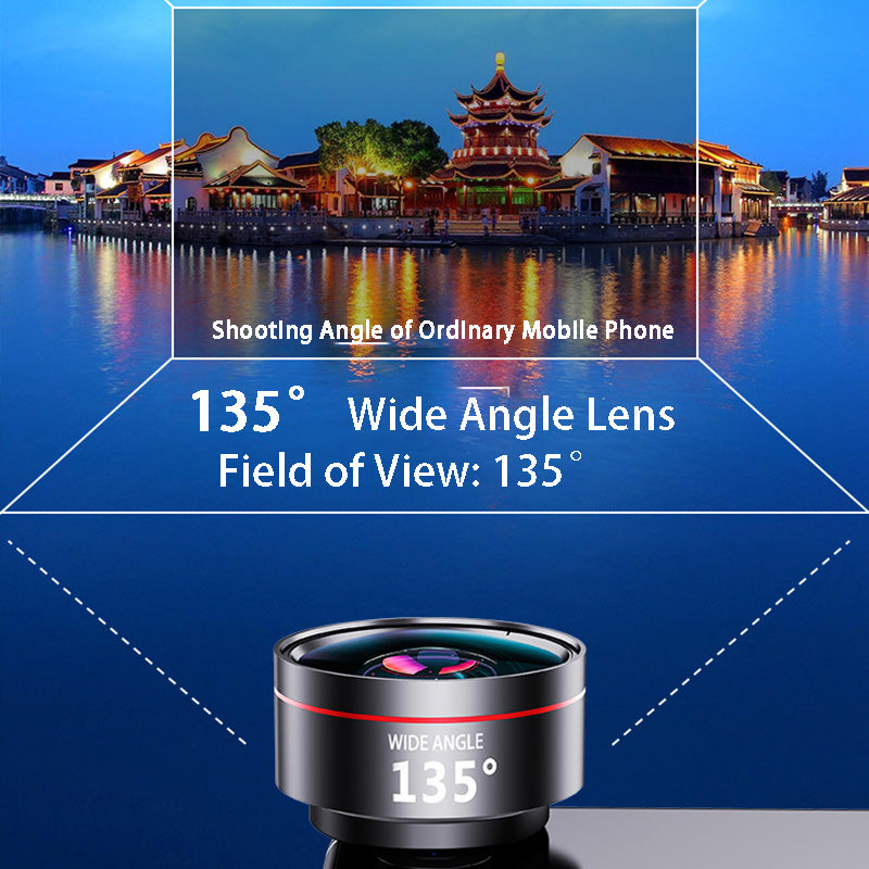XIAOTIAN Mobile Phone Lens Professional Shooting Lens External HD Camera Fill Light + Ultra-Clear Lens Set with Ultra-Wide Angle + Macro + Fisheye