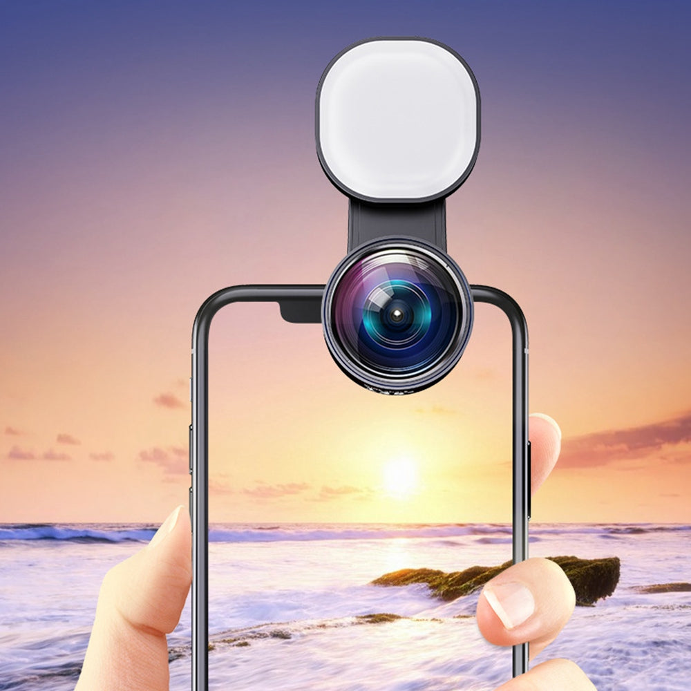 XIAOTIAN Professional Cell Phone Lens External HD Camera Lens Ultra-Clear Lens Set with Ultra-Wide Angle, Macro, Fill Light