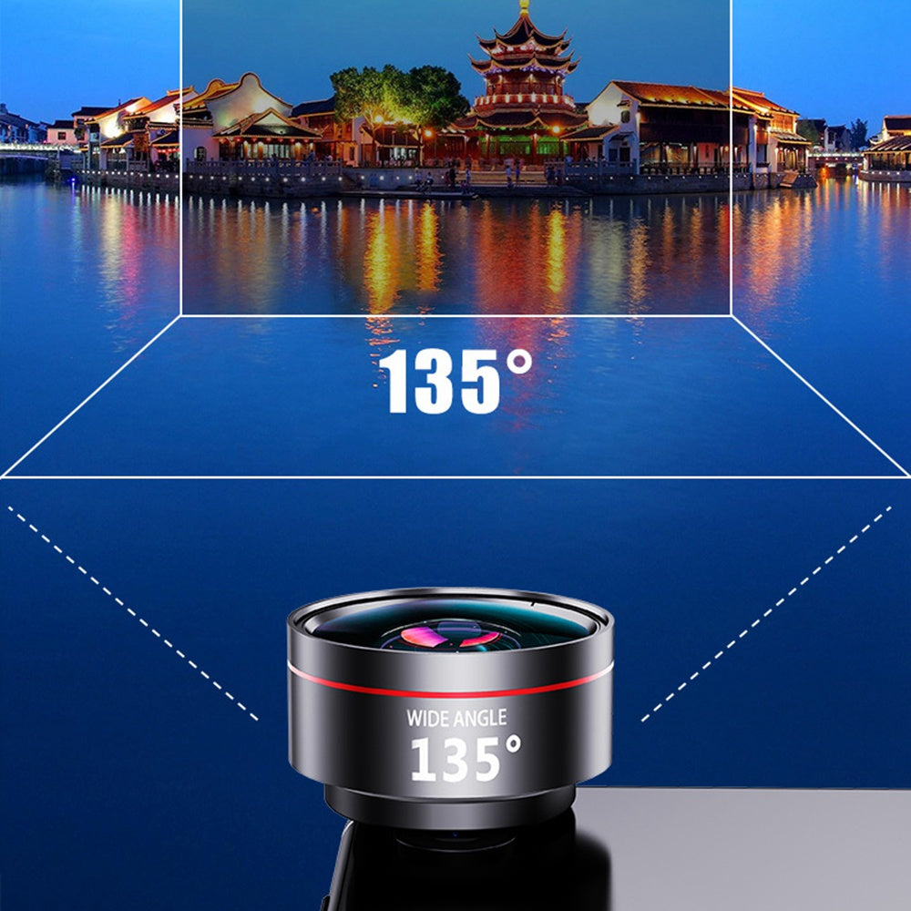 XIAOTIAN Professional Cell Phone Lens External HD Camera Lens Ultra-Clear Lens Set with Ultra-Wide Angle, Macro, Fill Light