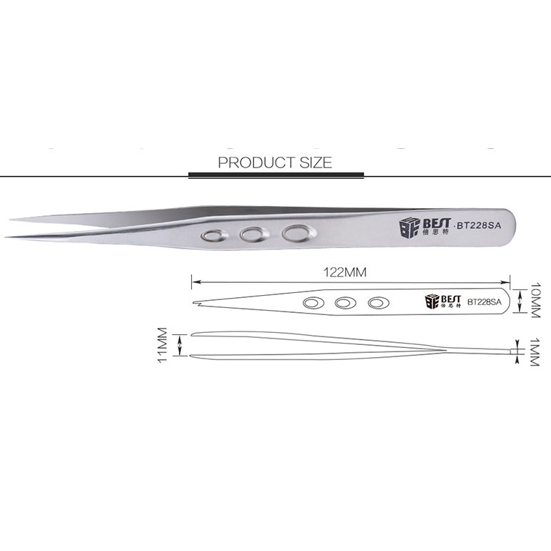 Best Anti-static Precision Stainless Steel Matte Tweezers - BT228SA