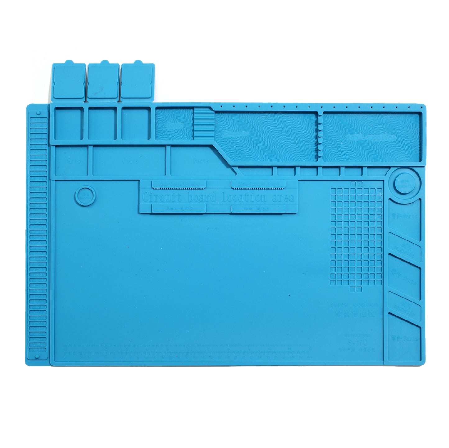S-170 Heat Insulation Magnetic Silicone Repair Mat with Scale Ruler and Screw Position