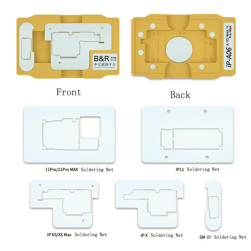 KOOSTR 6 in 1 Middle Frame Reballing Platform for iPhone X/XS/MAX/11/11 Pro/11 Pro Max