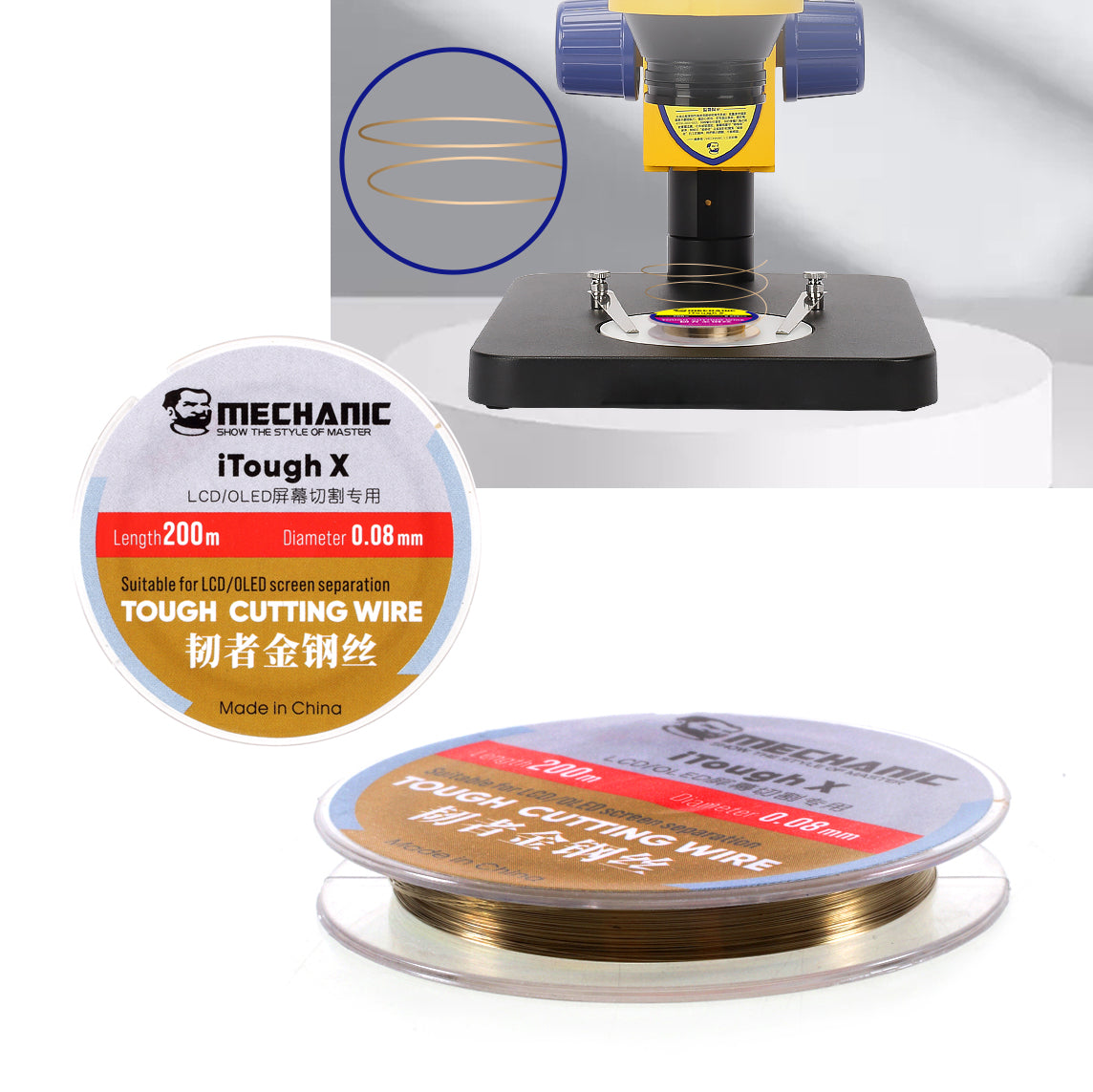 Diamante Wire for Mobile Phone LCD Screen Separation, Size: 0.08mm x 200m