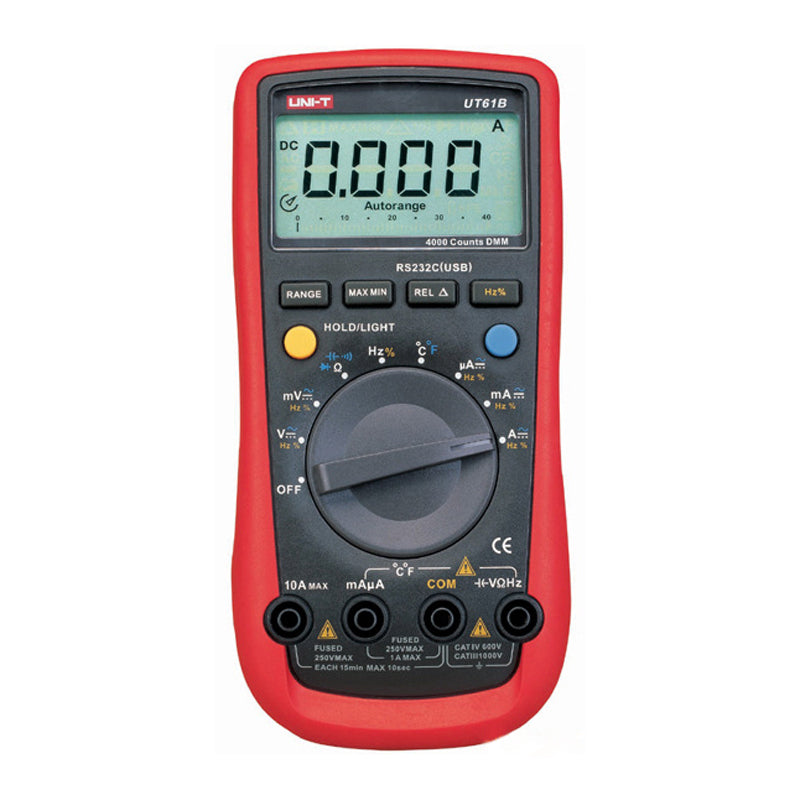 UNI-T UT61B Modern Digital Multimeter Auto Range Backlight True RMS Temperature Tester