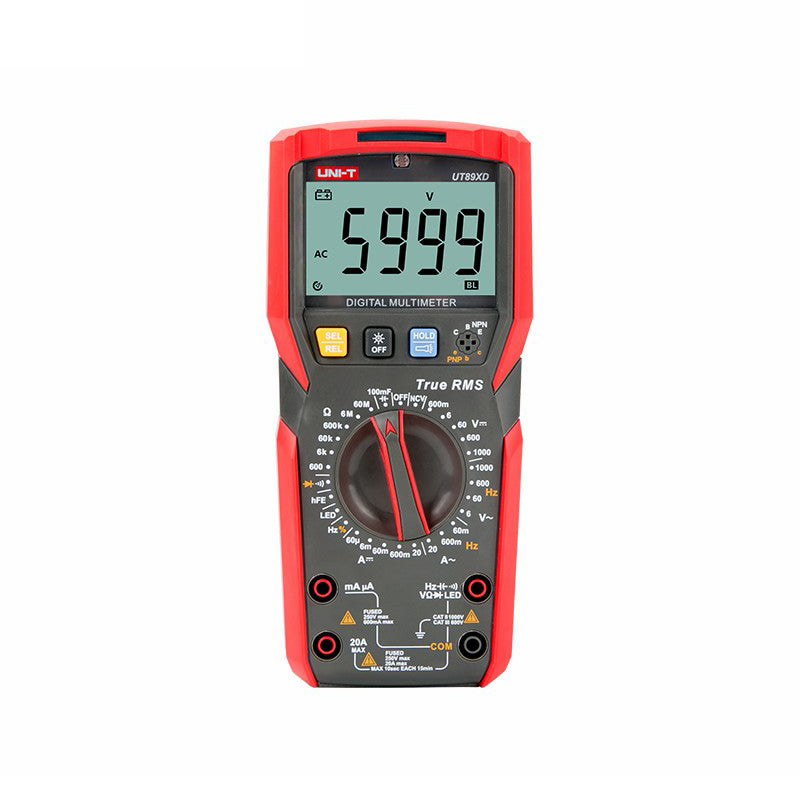 UNI-T UT89XD Digital Multimeter Handheld 6000 Counts LCD Display True RMS Measure Capacitance LED Test Frequency Diode Tester