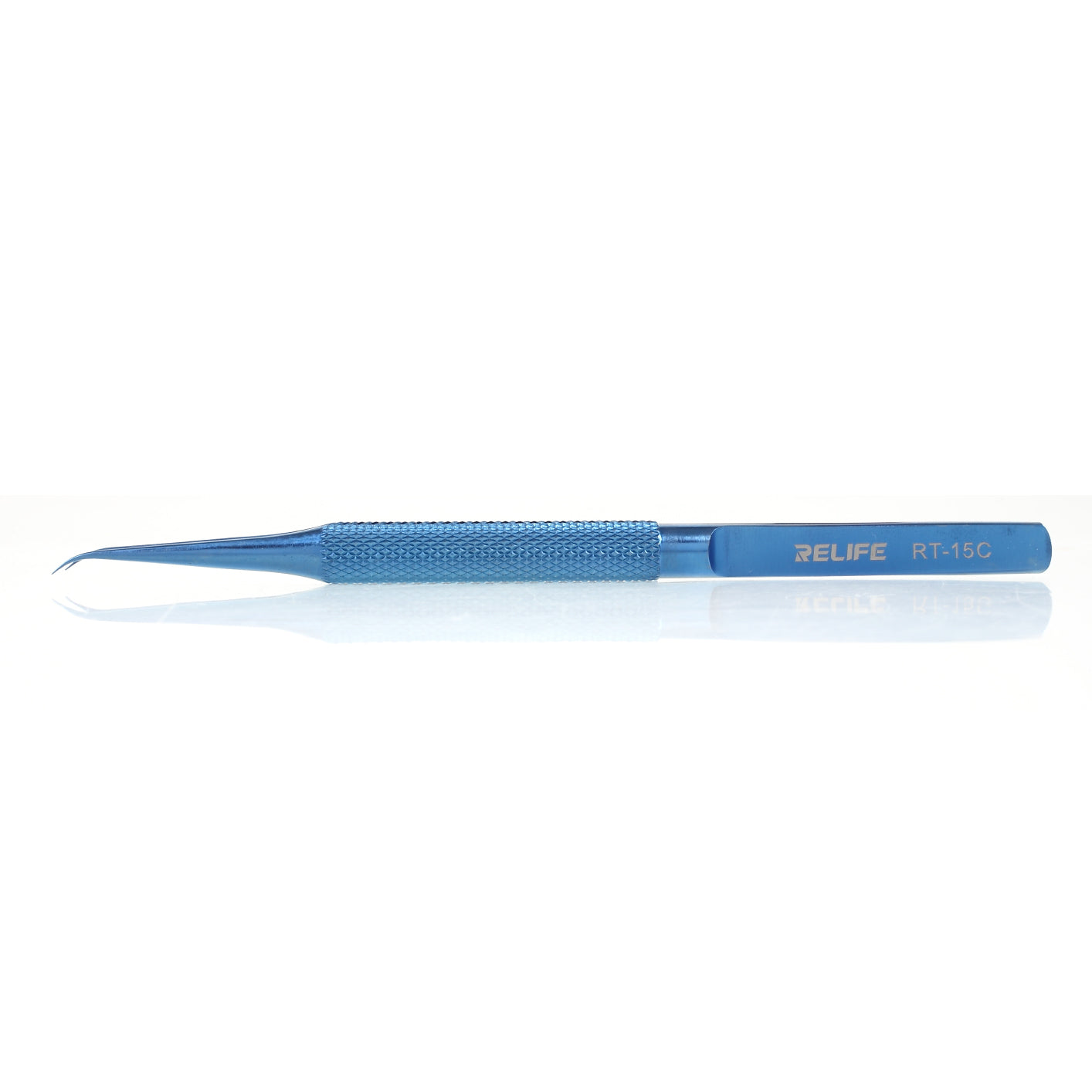 Relife RT-15C 0.15mm Ultra High Precision Flying Wire Tweezer for Mobile Phone Mainboard Maintenance - Curved Tip