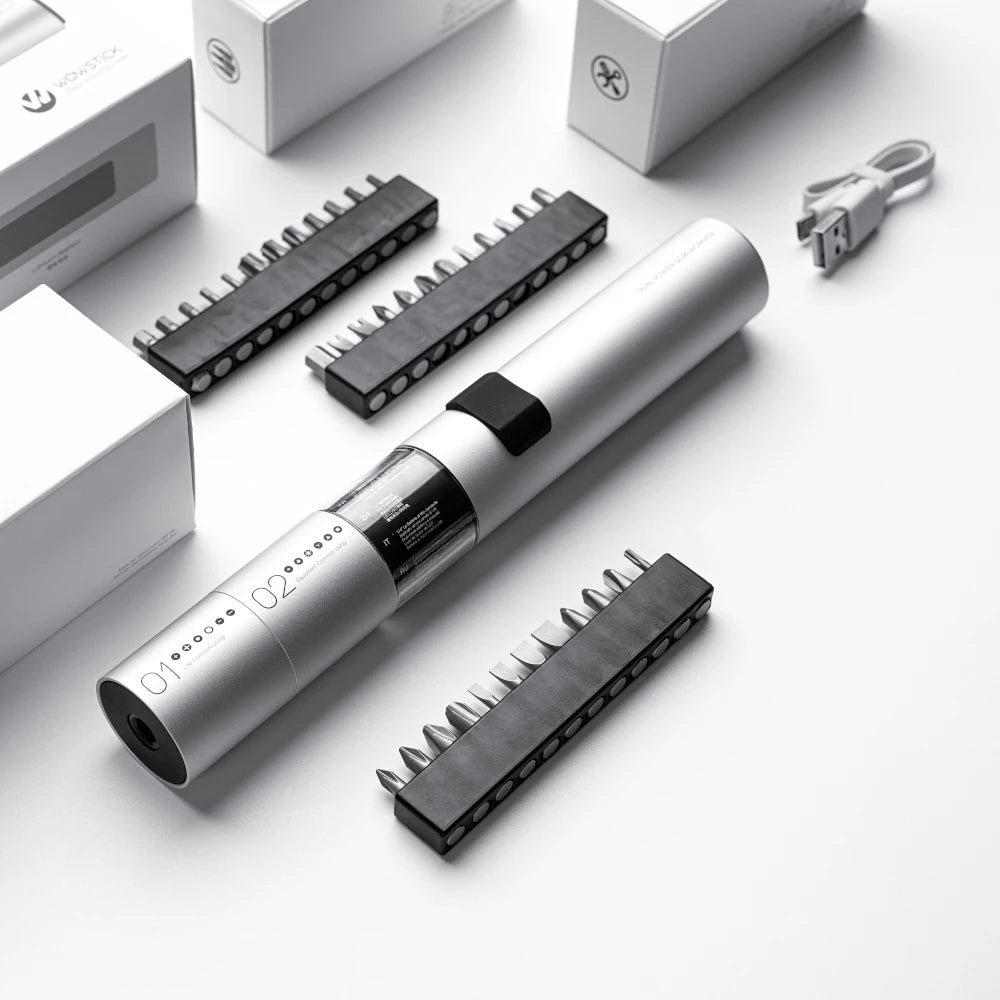 WOWSTICK SD63 Stabdard Dual Power Lithium Electric Screwdriver 12-in-1 Rechargeable Screw Driver Kit