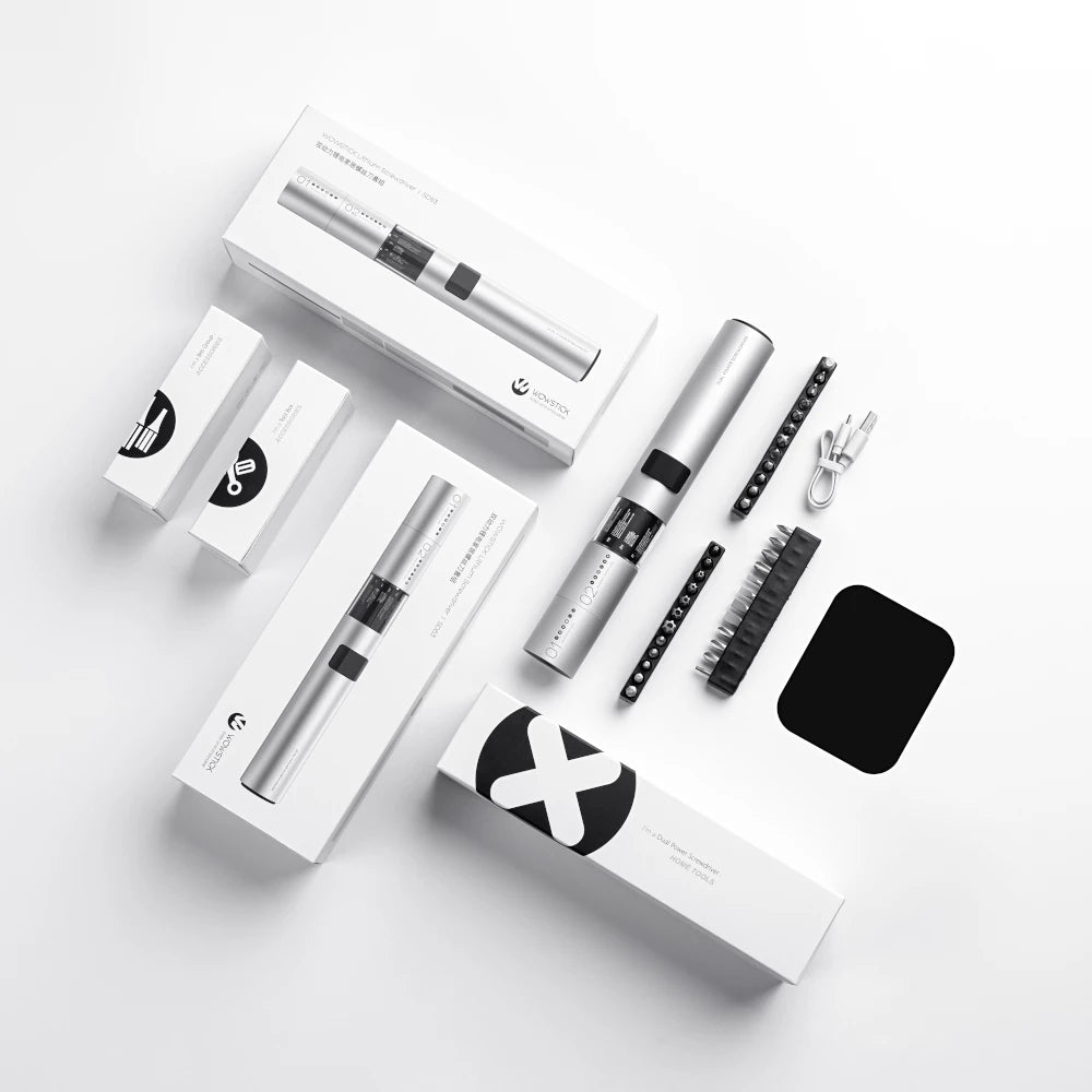 WOWSTICK SD63 Stabdard Dual Power Lithium Electric Screwdriver 12-in-1 Rechargeable Screw Driver Kit