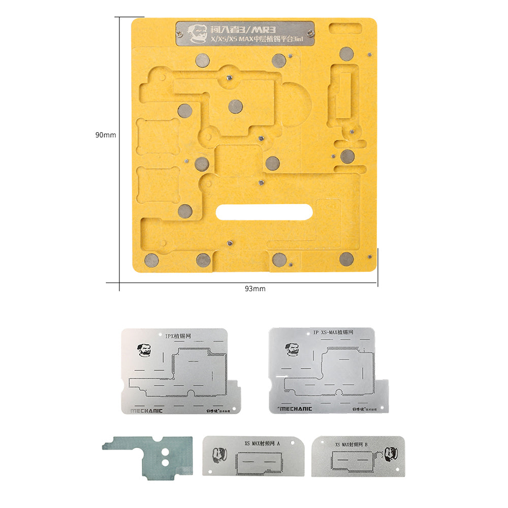 MECHANIC MR3 3in1 Tin Plant Fixed Auto-positioning Platform Main Board Fixture with Planting Net for iPhone X/XS/XS Max