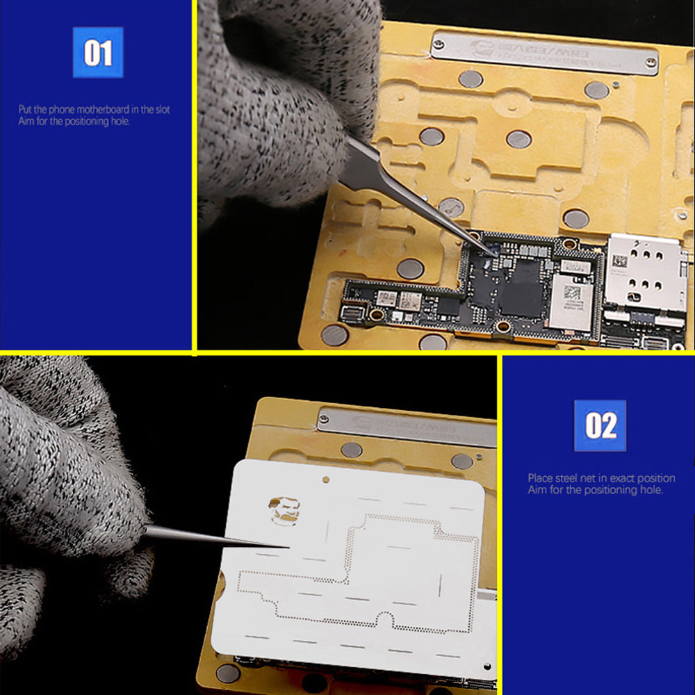 MECHANIC MR3 3in1 Tin Plant Fixed Auto-positioning Platform Main Board Fixture with Planting Net for iPhone X/XS/XS Max