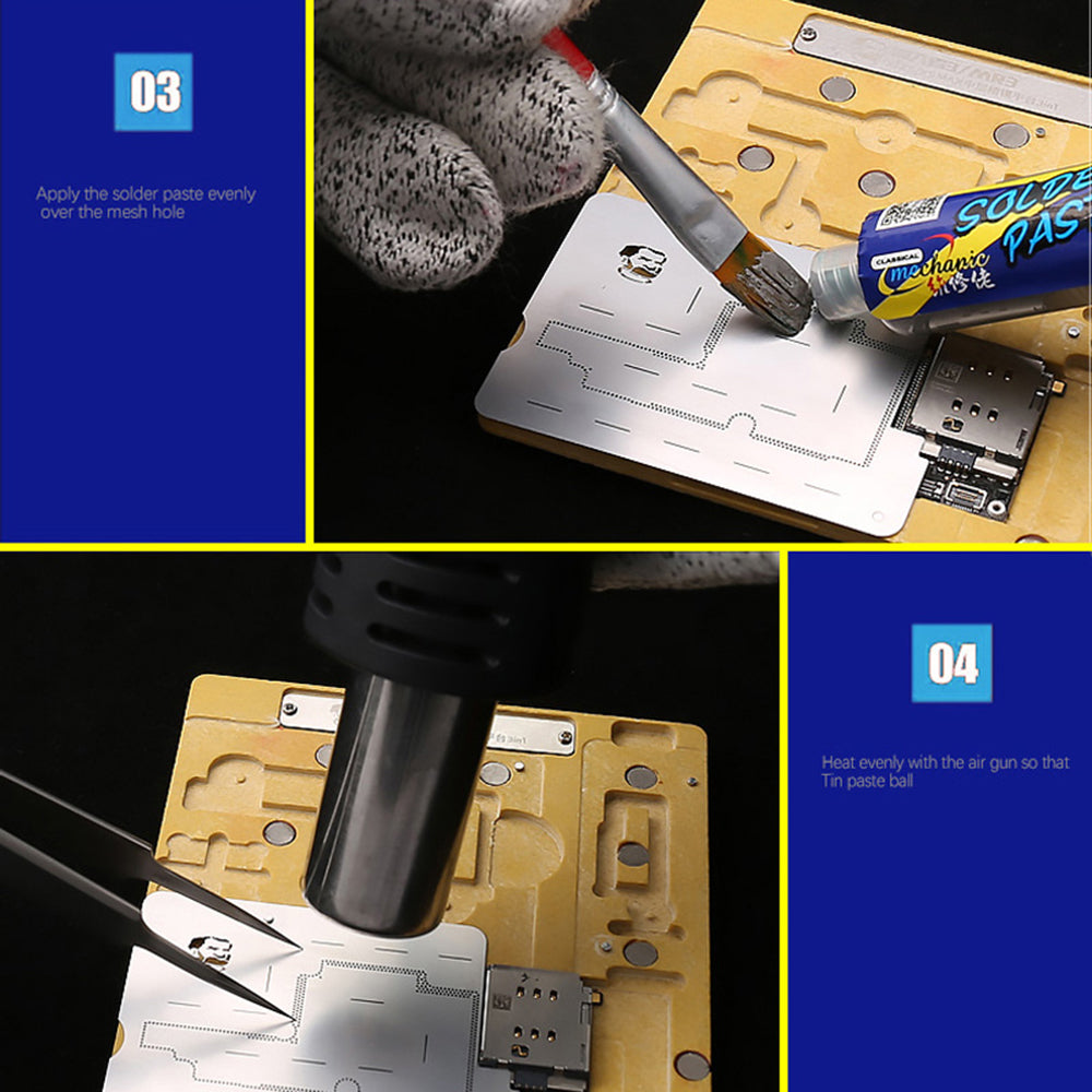 MECHANIC MR3 3in1 Tin Plant Fixed Auto-positioning Platform Main Board Fixture with Planting Net for iPhone X/XS/XS Max