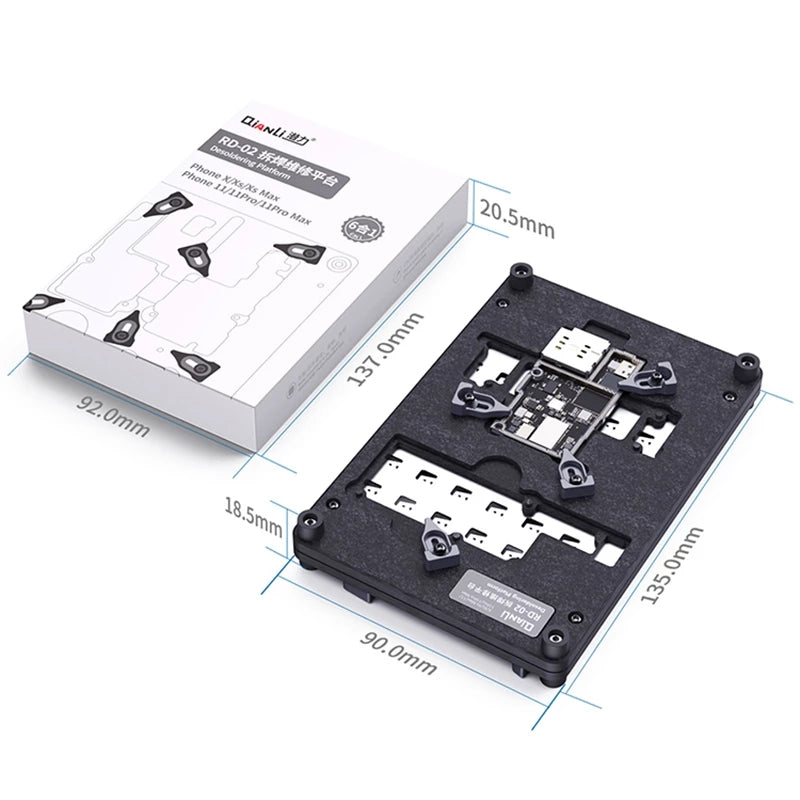 RD-02 6in1 Phone Motherboard Holder Fixture Desoldering Platform for iPhone X/XS/XS Max/11/11 Pro/11 Pro Max