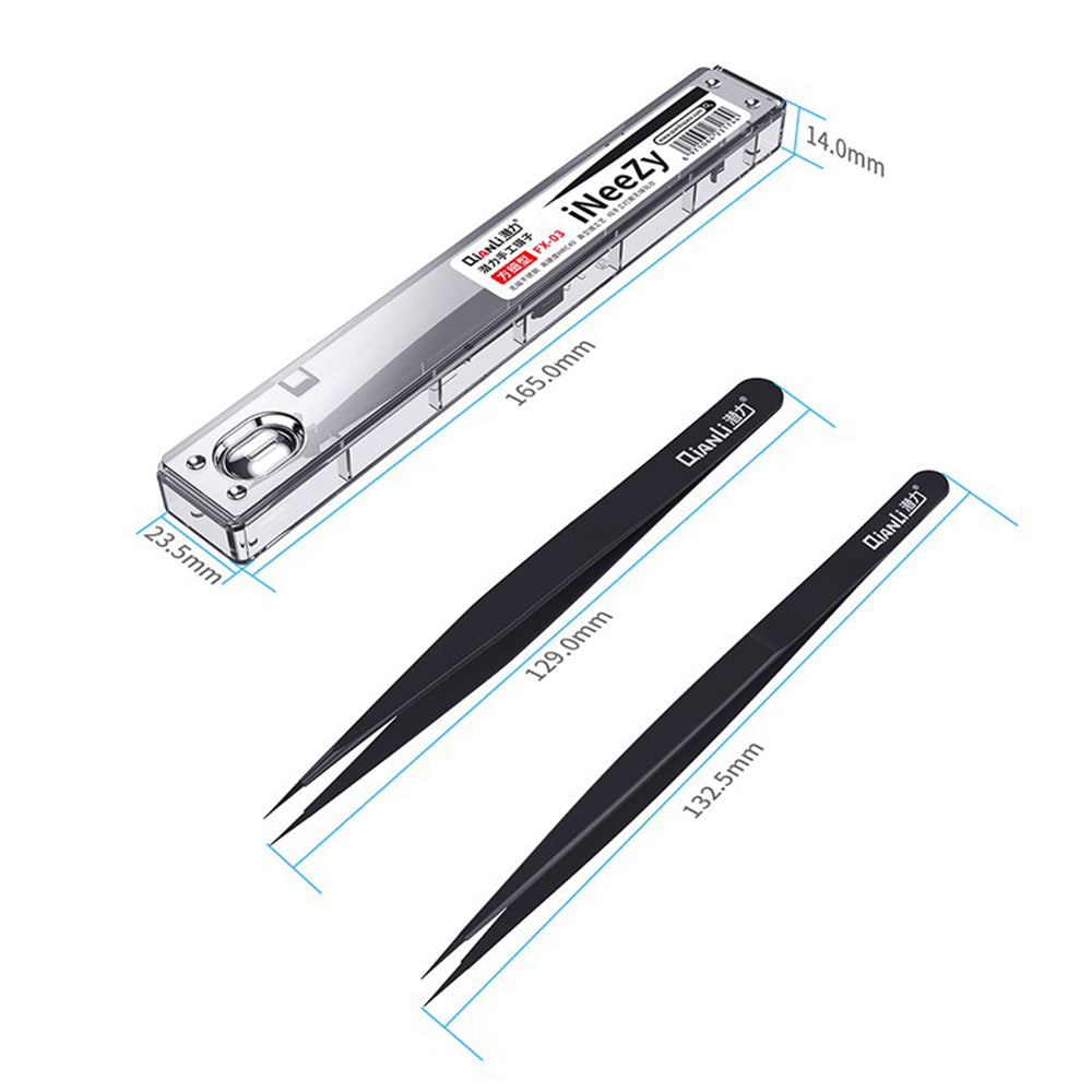 Uniqkart INEEZY FX-04 0.15mm Wide Type Hand-polished Non-magnetic Precision Stainless Steel Tweezers