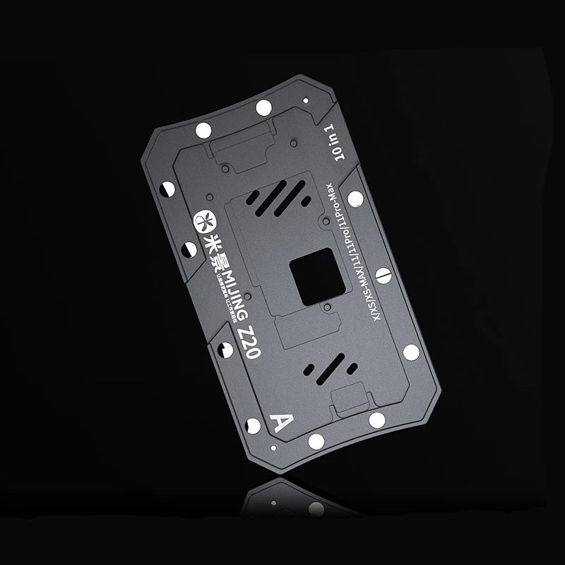 Uniqkart Z20 10-in-1 BGA Reballing Stencil Platform Fixture Motherboard Middle Frame Planting Tin Template for iPhone X/XS/XS Max/11/12 Pro Max