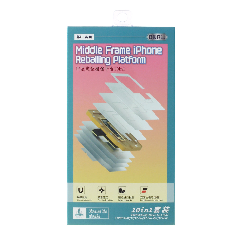 10-in-1 Middle Layer Positioning Tin Planting Platform for iPhone X/XS 5.8 inch/XS Max 6.5 inch/11 6.1 inch/11 Pro 5.8 inch/11 Pro Max 6.5 inch/12 mini 5.4 inch/iPhone 12 6.1 inch/12 Pro 6.1 inch/12 Pro Max 6.7 inch
