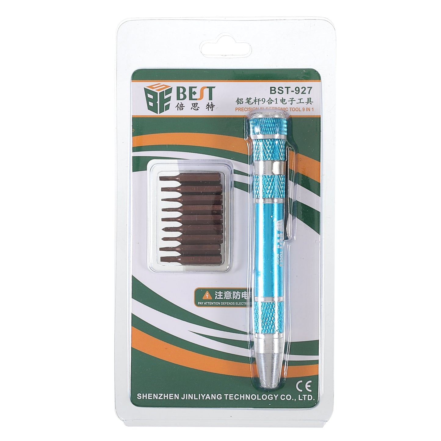 Uniqkart BST-927 9 in 1 S2 Precision Magnetic Aluminum Alloy Handle Pen Screwdriver Bit Set