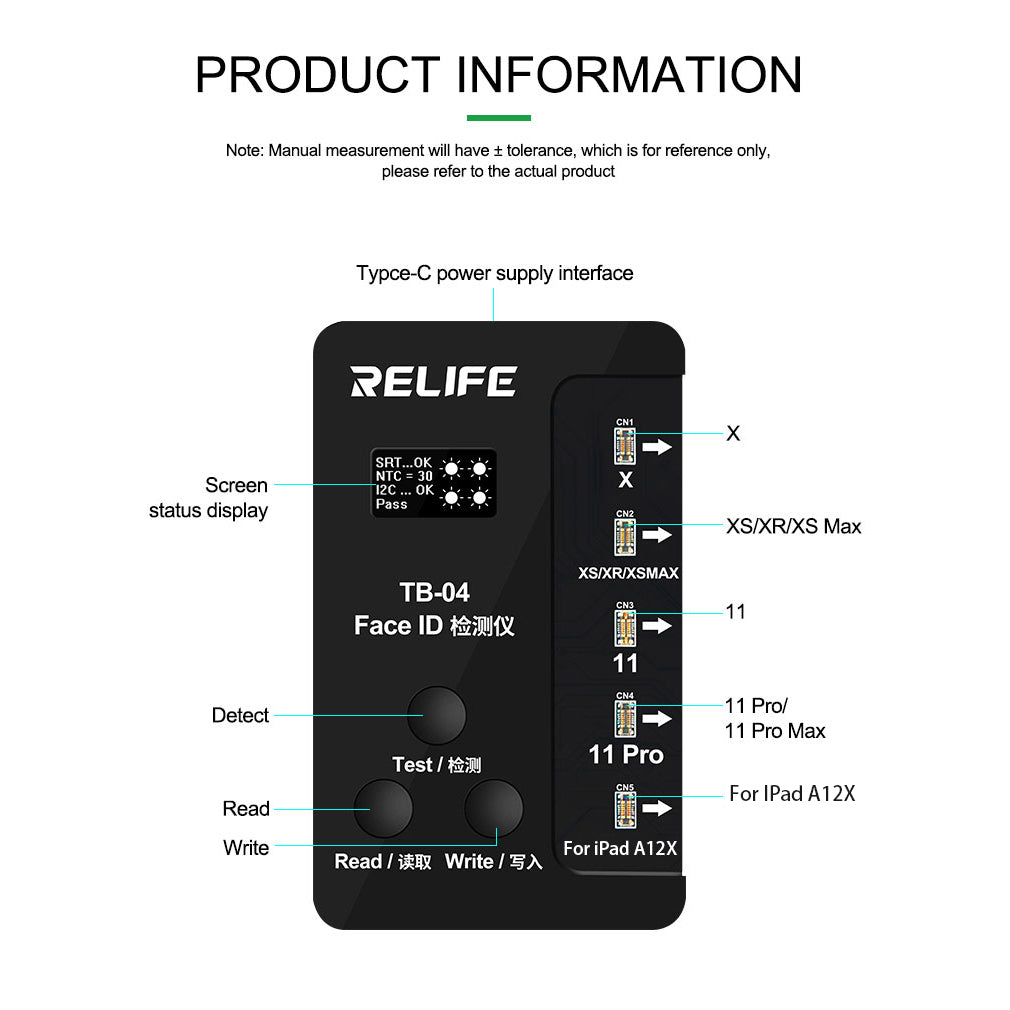 Relife TB-04 Face ID Repair Tool Dot-Matrix Facial Detector