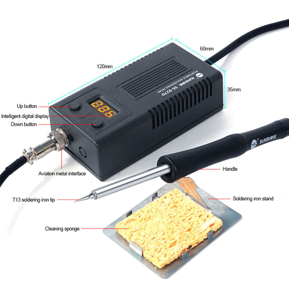 Uniqkart SS-927D Portable Constant Temperature Soldering Station Electric Soldering Iron Head 75W for BGA Chip Repair Desoldering Station