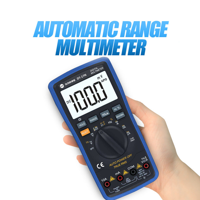 Uniqkart DT-17N Auto Range High Precision Automatic Digital Multimeter LCD Display Instrument Tester for Repair Tools