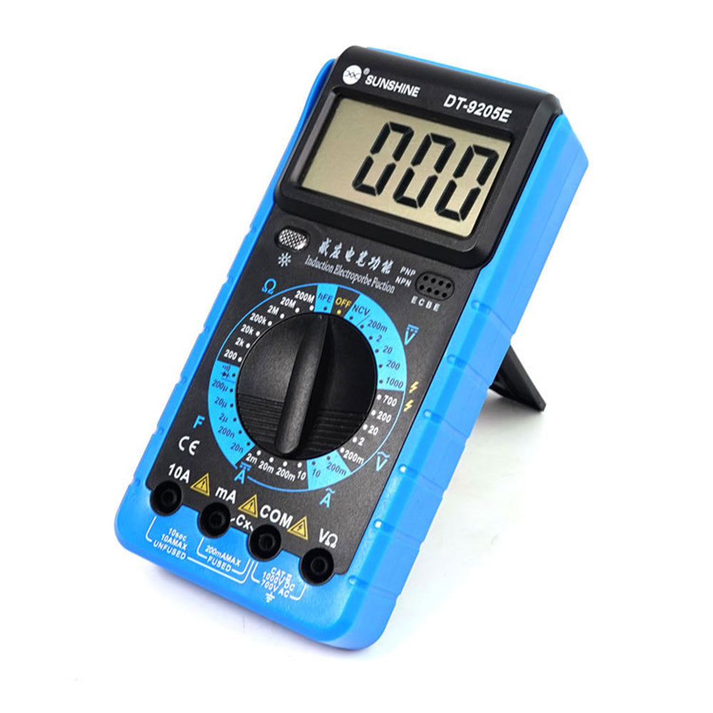 Uniqkart DT-9205E High Precision Digital Multimeter Overload Protection LCD Display Instrument Tester for Repair Tools