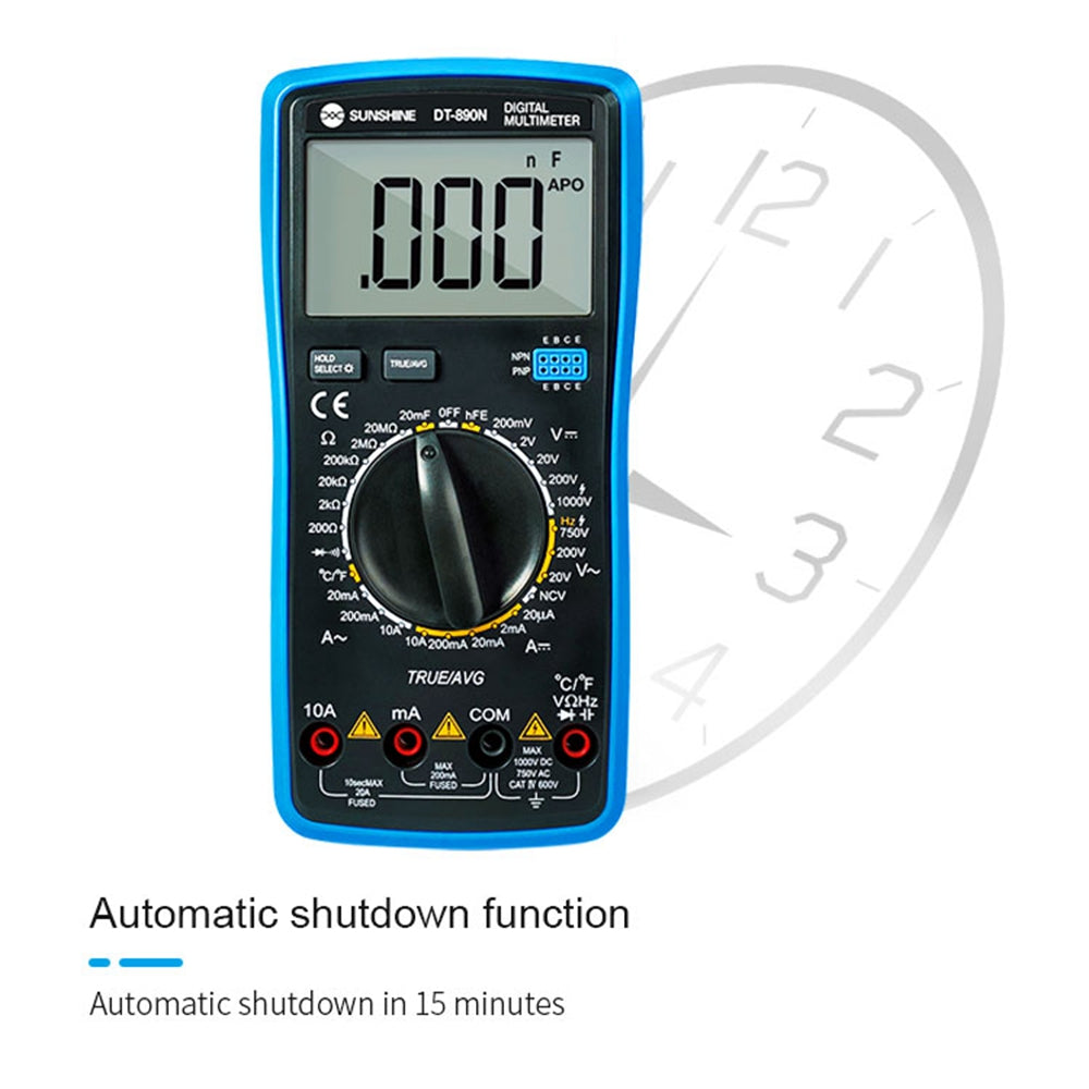 Uniqkart DT-890N High Precision Digital Multimeter Overload Protection LCD Display Instrument Tester for Repair Tools