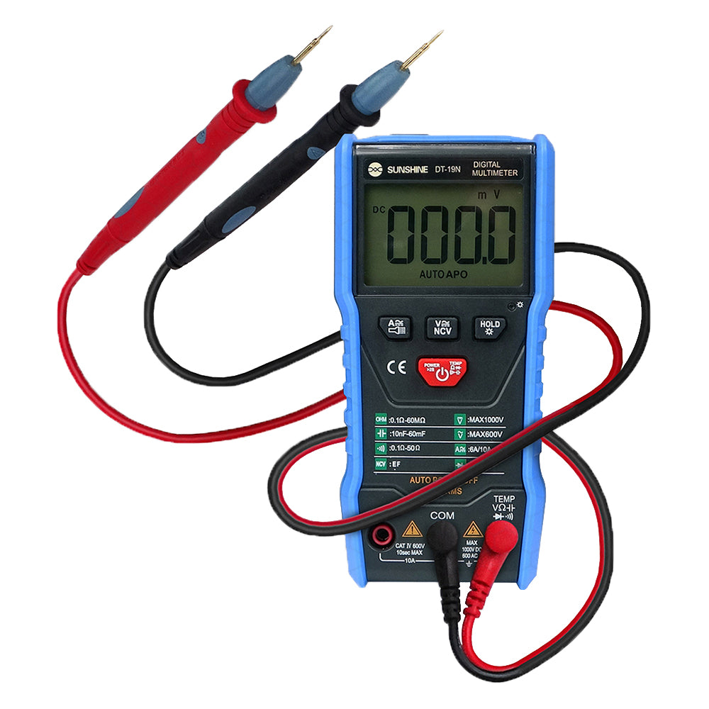 Uniqkart DT-19N Mini Multimeter Fireproof ABS Pocket Size Instrument Tester with LCD Display for Repair Tools