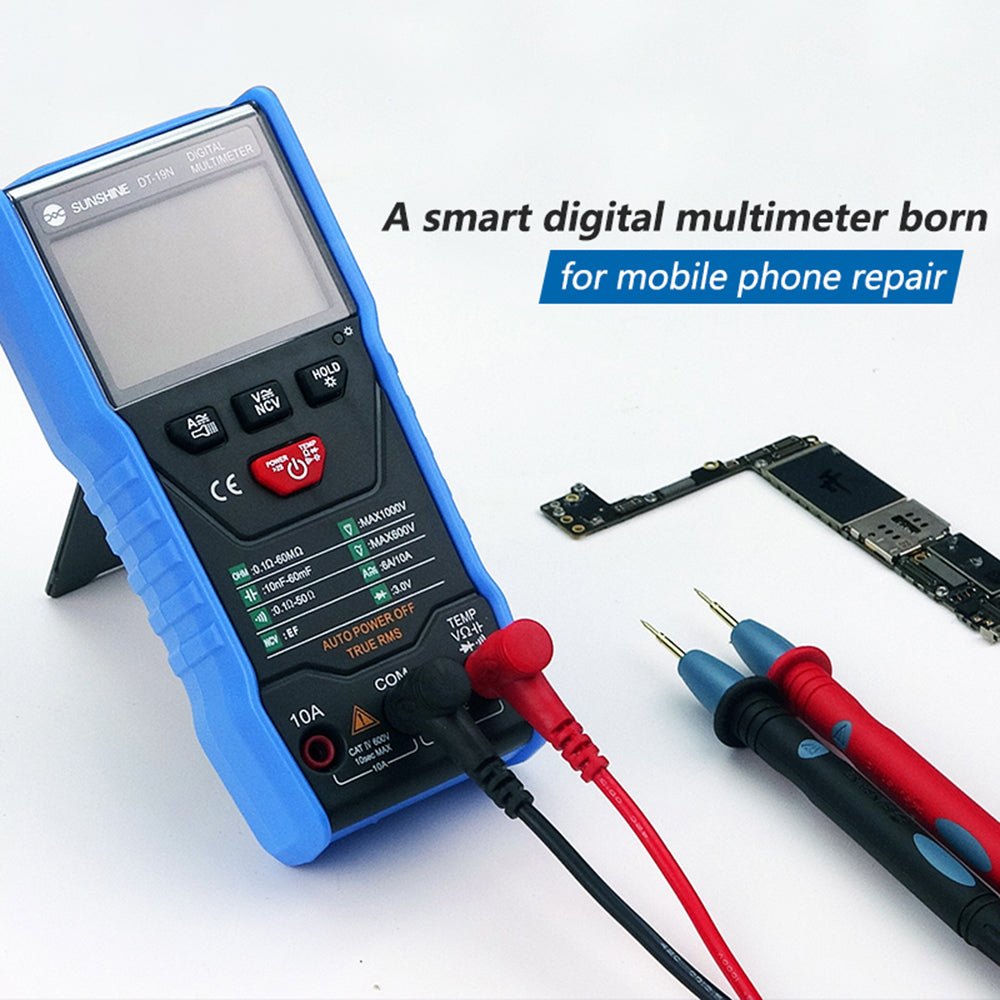 Uniqkart DT-19N Mini Multimeter Fireproof ABS Pocket Size Instrument Tester with LCD Display for Repair Tools