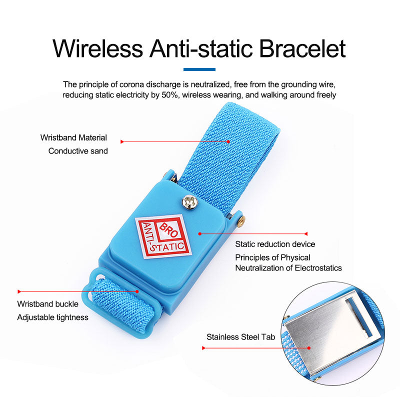 Uniqkart Cordless Wireless Adjustable Anti-Static Bracelet Wrist Band for Electronics Repair