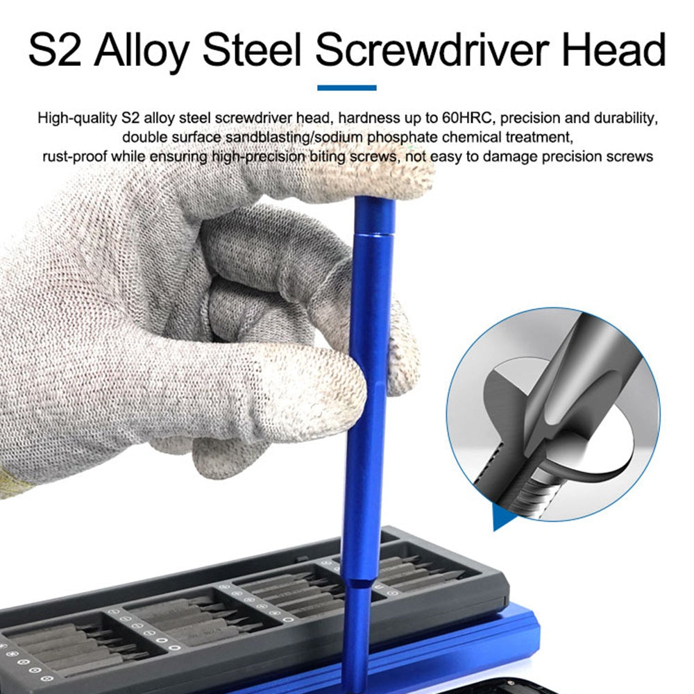 Uniqkart SS-5118 25-in-1 High Performance Screwdriver Set with Groove Magnetic Storage Organizer Mobile Phone Screen Replace Repair Tools