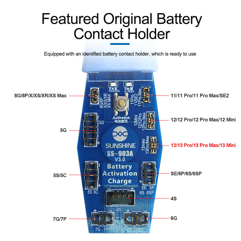 Uniqkart SS-903A Battery Activated Board No-Removal Battery Smart Charging Phone Repair Tools for iPhone 4S - 13 Series